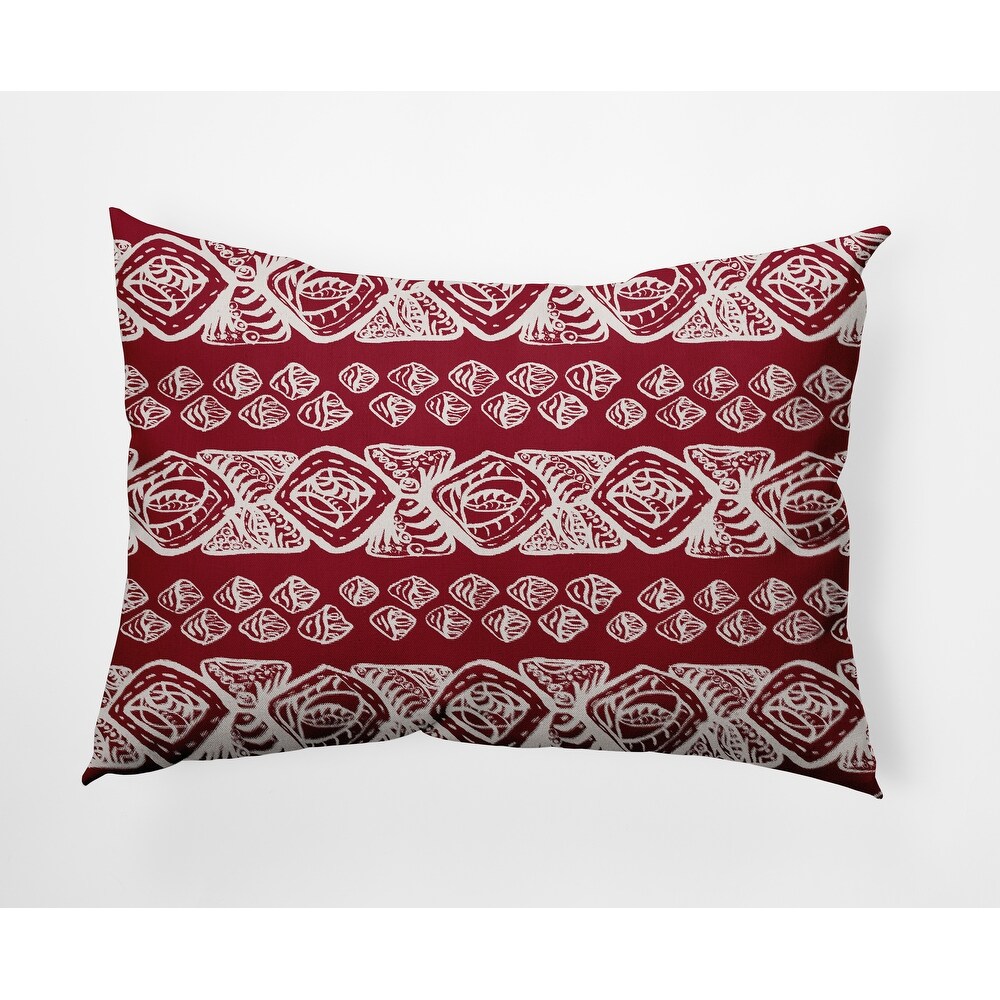 Ebydesign Crown Animal Print Outdoor Pillow 16 x 16 Red 